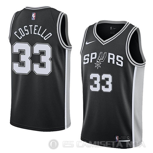 Camiseta Matt Costello #33 San Antonio Spurs Icon 2018 Negro - Haga un click en la imagen para cerrar